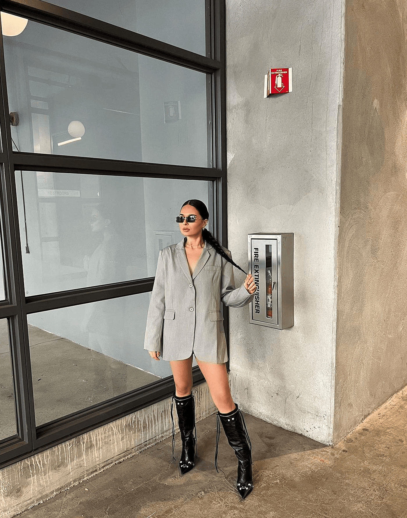 Patience Blazer (Grey) - Grey Blazer - Women's Outerwear - Charcoal Clothing